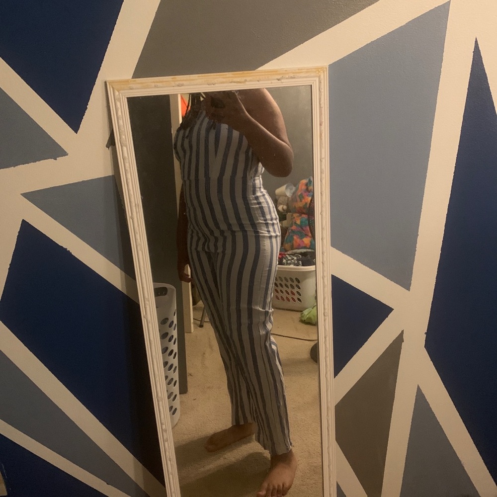 C&C California Blue And White Sails Romper